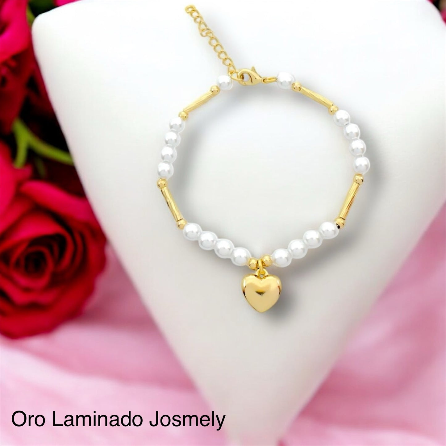 High Quality Pearl Bracelet with Heart Charm